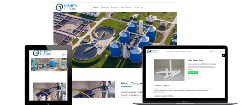 B2B Manufacturing Website Design for Mishita Filters