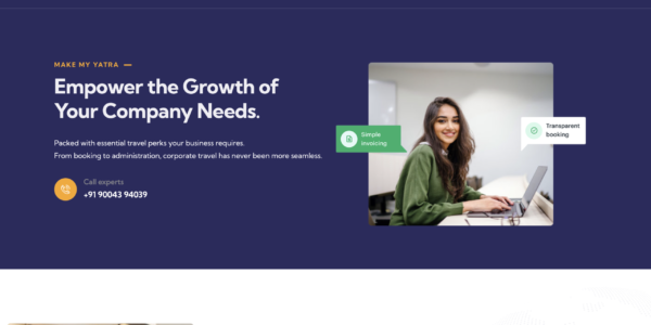 E-commerce Travel Platform Development for Make My Yatra